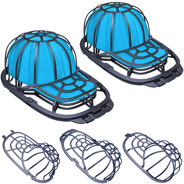 2-pack Hat Washer for Washing Machine - Adults and Kids Baseball Cap Washer for Washing Machine and Dryer, 2 Sizes Baseball Cap Organizer and Hat Cleaner for Baseball caps washer, Black
